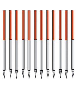 Nedo 126511-185 Sectional Steel Range Pole Set – Package of 6 Survey Poles (12 Sections)