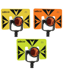Seco 62mm Premier Prism Assembly with 6" x 9" Target | High-Accuracy Surveying Prism (3 Colors Available)