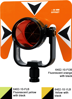 Seco 62mm Standard Prism Assembly with 5.5 x 7 Inch Target | Surveying Prism System (3 Colors Available)